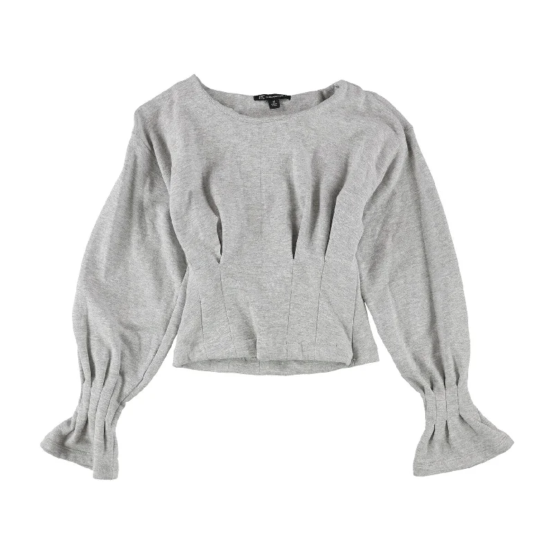 I-N-C Womens Pleated Sweatshirt, Grey, X-Small