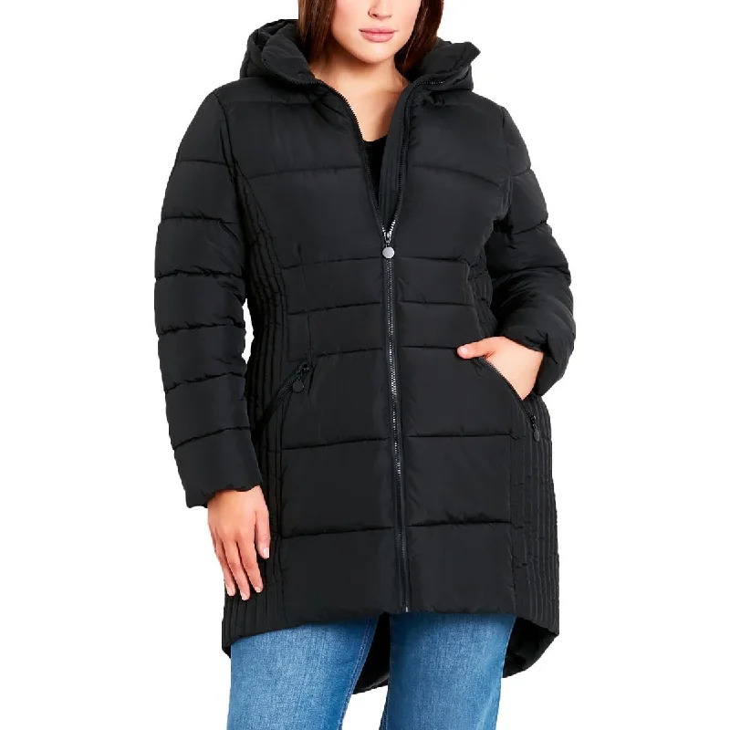 Evans Womens Plus Quilted Hooded Puffer Jacket