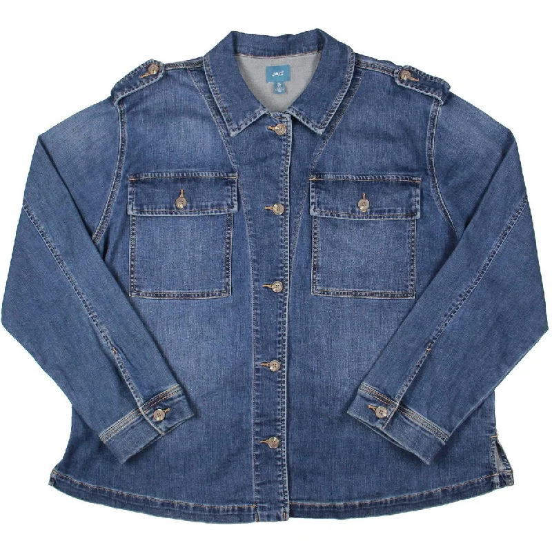 Jag Jeans Womens Shaylie Denim Button Down Shirt Jacket