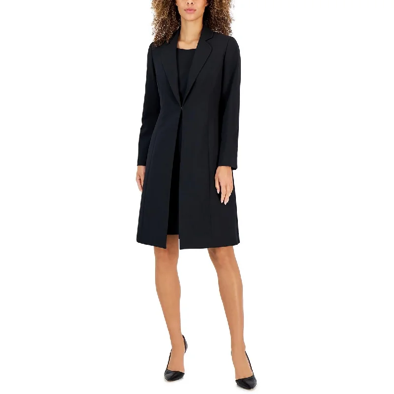 Le Suit Womens Topper Midi Walker Coat