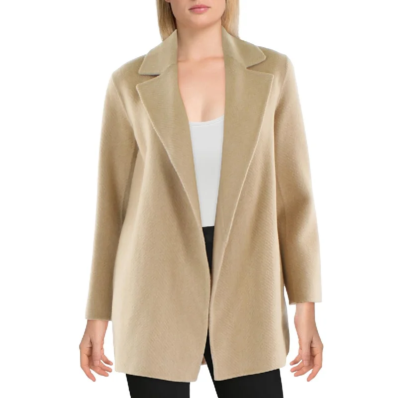 Theory Womens Clairene Wool Open-Front Wool Coat