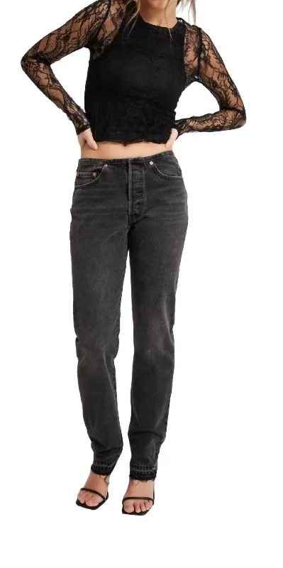 501 Mini Waist Jeans In Black Dest