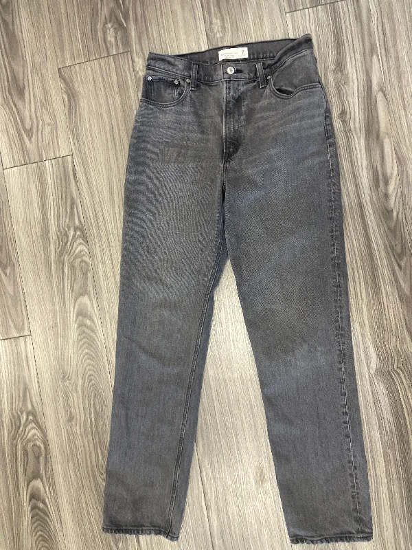 Jeans Straight By Abercrombie And Fitch In Black, Size: 6l