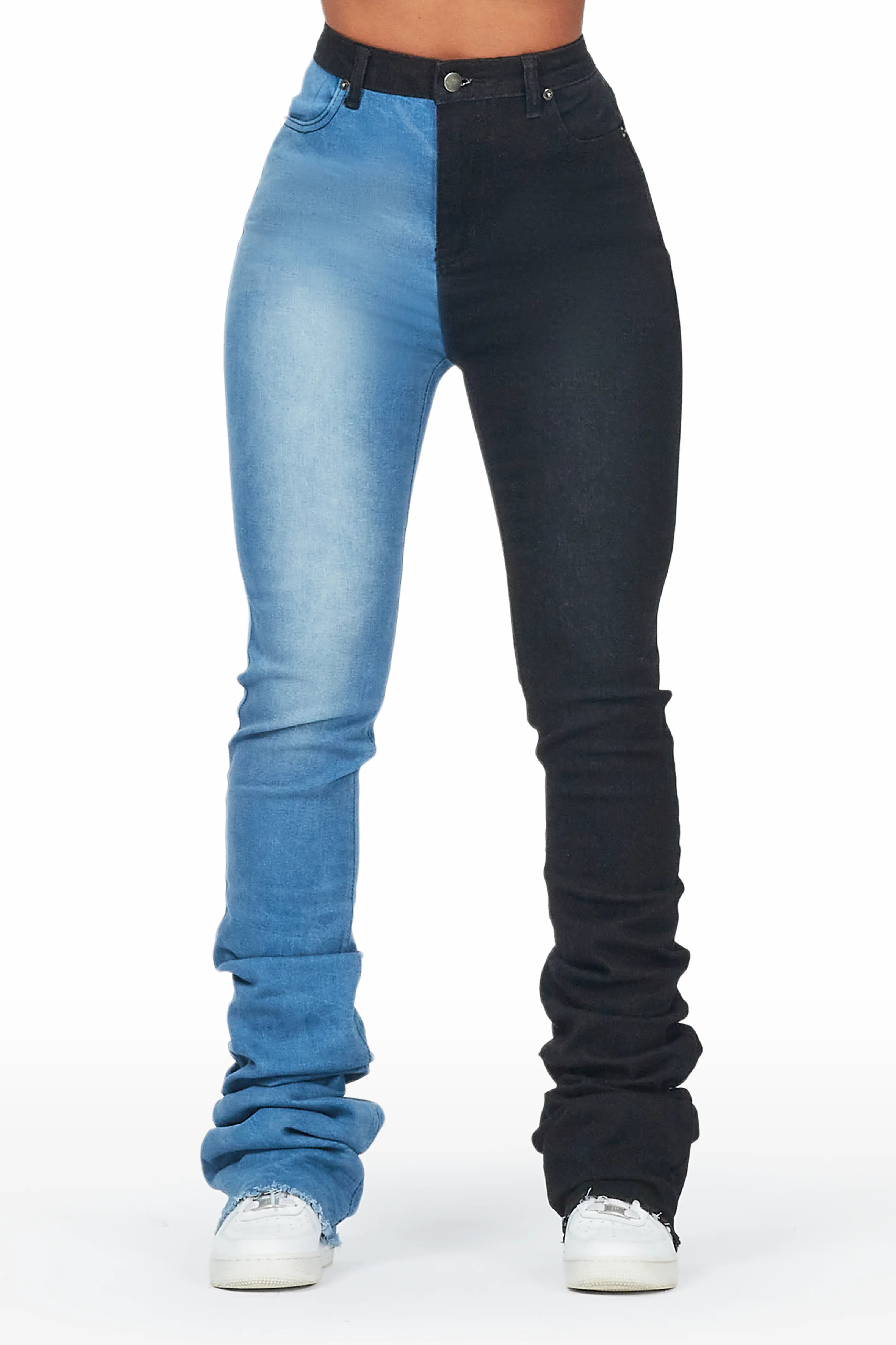 Derria Blue/Black Super Stacked Jean