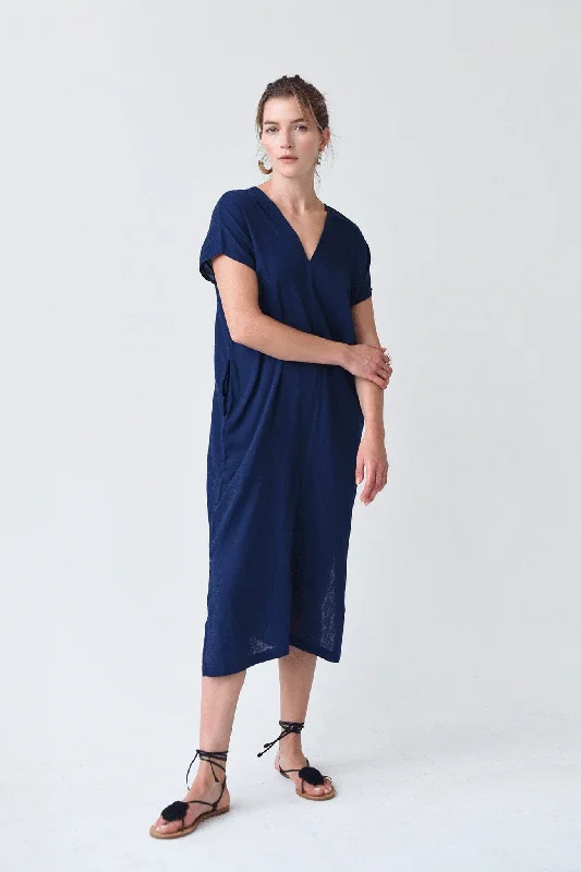 M.PATMOS Toby V Neck Dress - Navy