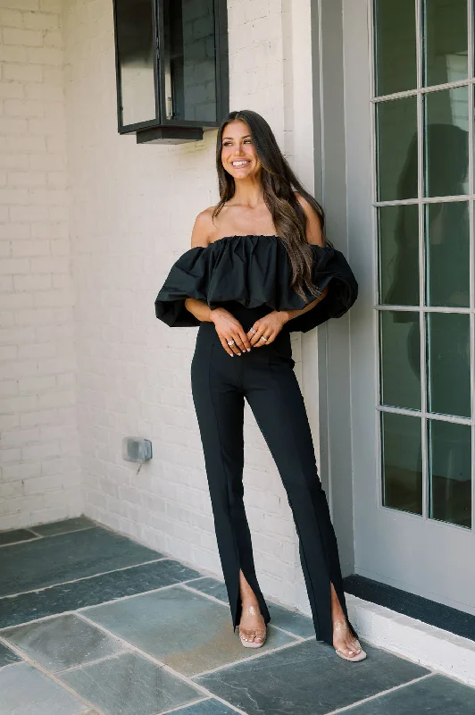 Sadie Statement Jumpsuit-Black