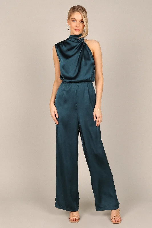 Savannah One Shoulder Jumpsuit - Teal