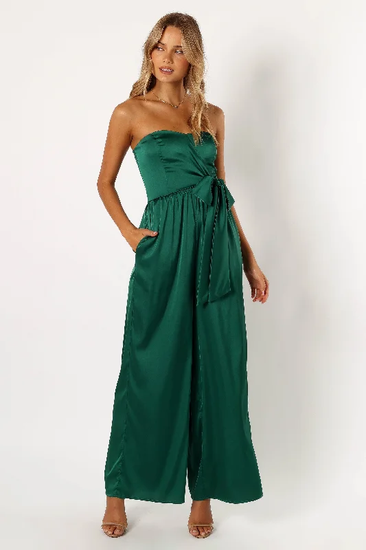 Tanya Strapless Jumpsuit - Emerald