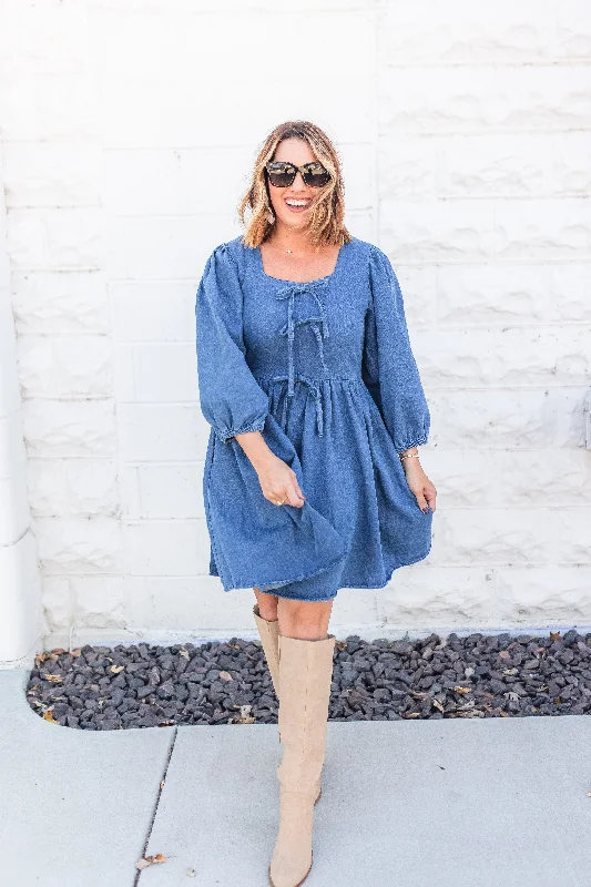 The Tied in Denim Dress