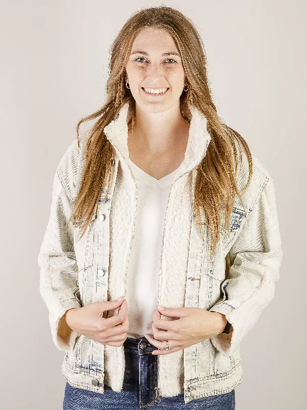 Denim with Cream Sherpa Jacket