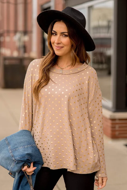 Polka Dot Shine Basic Long Tee