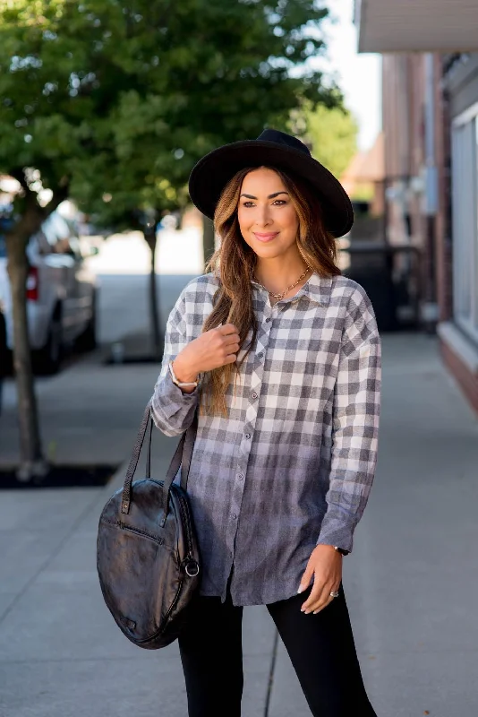 Grey/Blue Dip Dyed Flannel