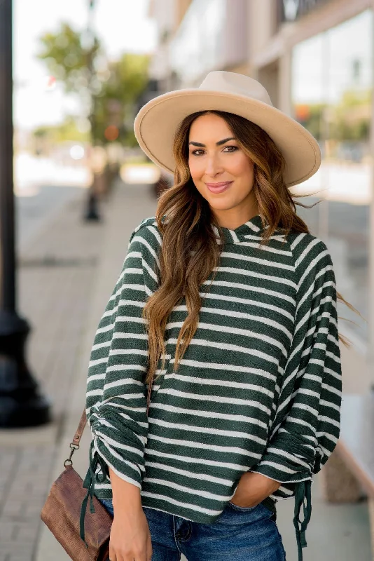 Striped Tie Sleeve Top