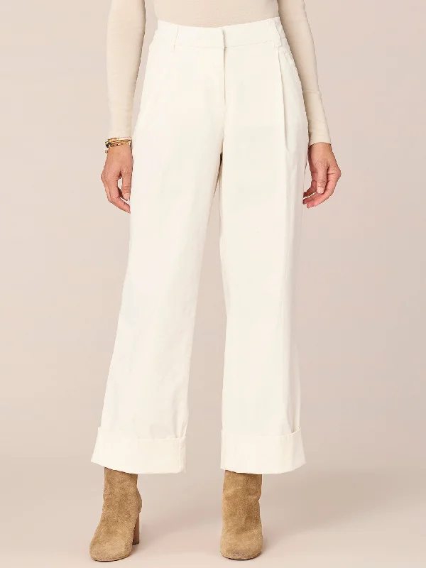 "Ab"solution Skyrise Pleated Fixed Cuff Relaxed Straight Leg Trousers