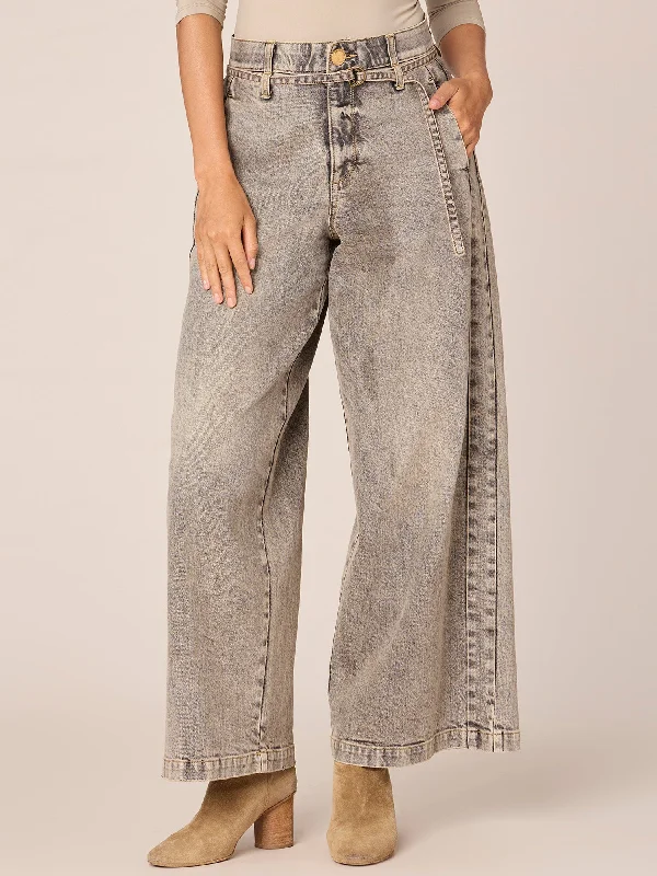 "Ab"solution Ultra-Skyrise Side Panel Palazzo Pants with Self Belt