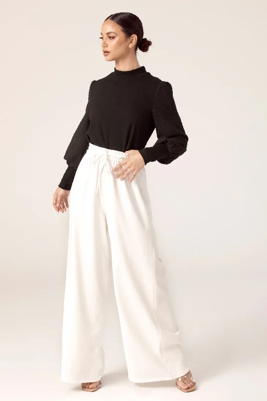 Adalyn White Wide Leg Pants