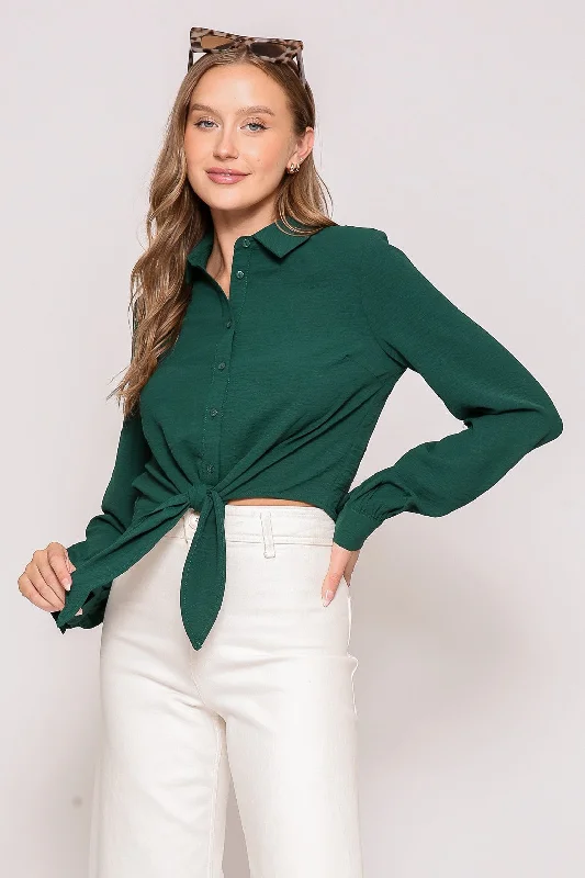 Brooklyn Blouse- Hunter Green