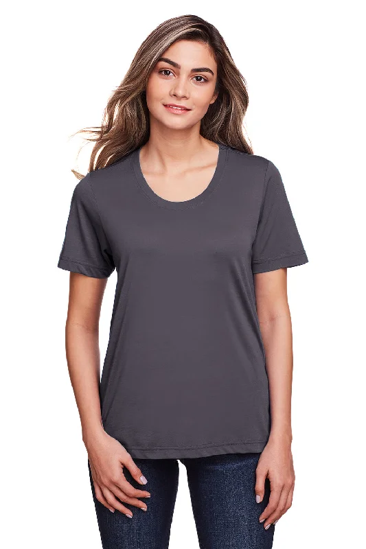 Core 365 Womens Fusion ChromaSoft Performance Moisture Wicking Short Sleeve Scoop Neck T-Shirt - Carbon Grey