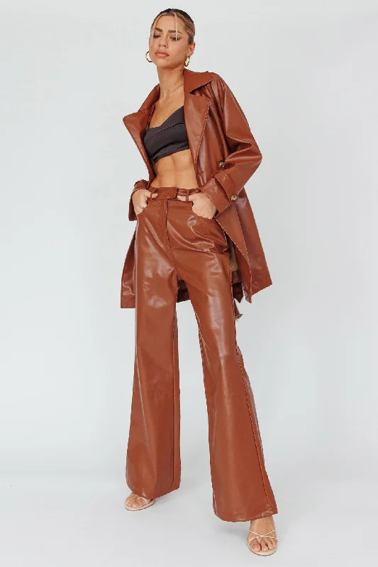 Coussin Faux Leather Pants Terracotta