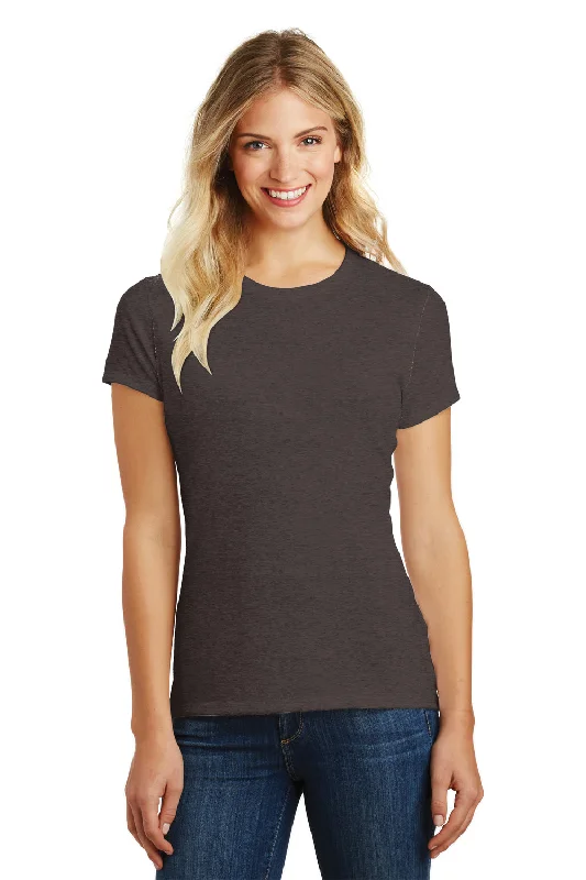 District Womens Perfect Blend Short Sleeve Crewneck T-Shirt - Heather Brown - Closeout