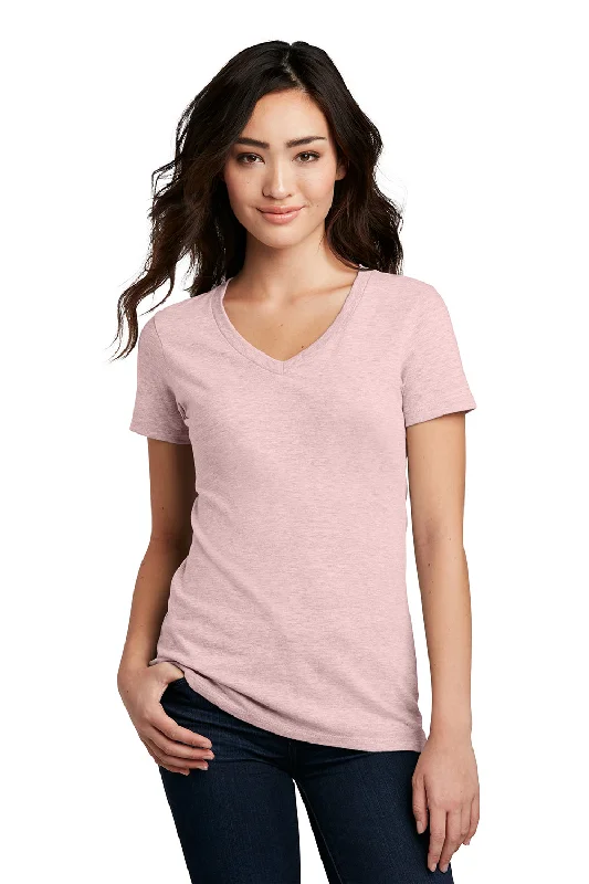 District Womens Perfect Blend Short Sleeve V-Neck T-Shirt - Heather Lavender