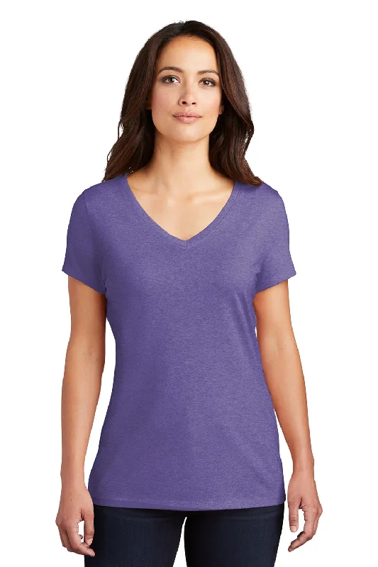 District Womens Perfect Tri Short Sleeve V-Neck T-Shirt - Purple Frost