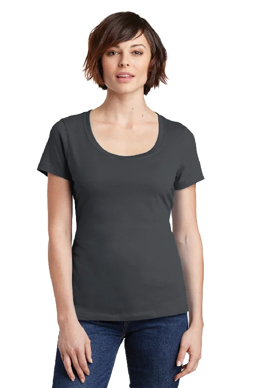 District Womens Perfect Weight Short Sleeve Scoop Neck T-Shirt - Charcoal Grey - Closeout