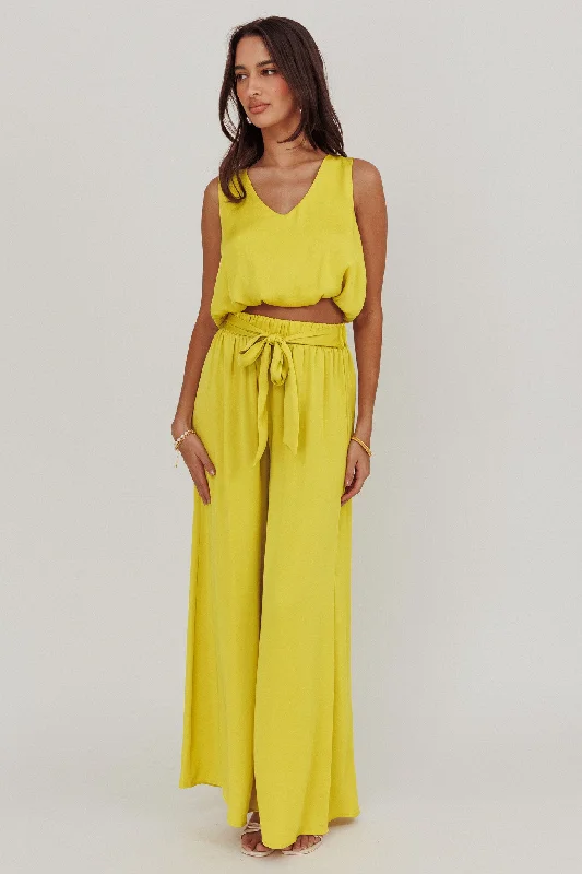 Mariposa Wide Leg Pant Chartreuse