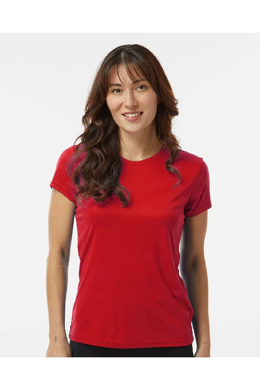 Paragon Womens Islander Performance Moisture Wicking Short Sleeve Crewneck T-Shirt - Red