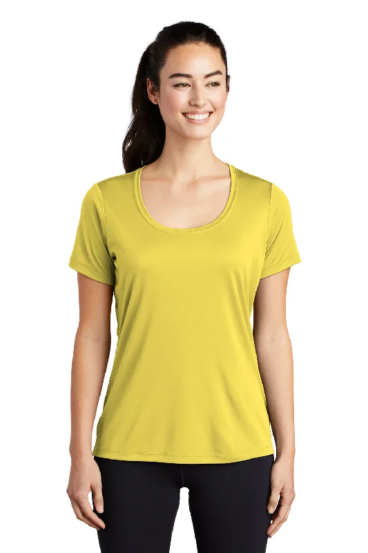 Sport-Tek Womens Moisture Wicking Short Sleeve Scoop Neck T-Shirt - Yellow