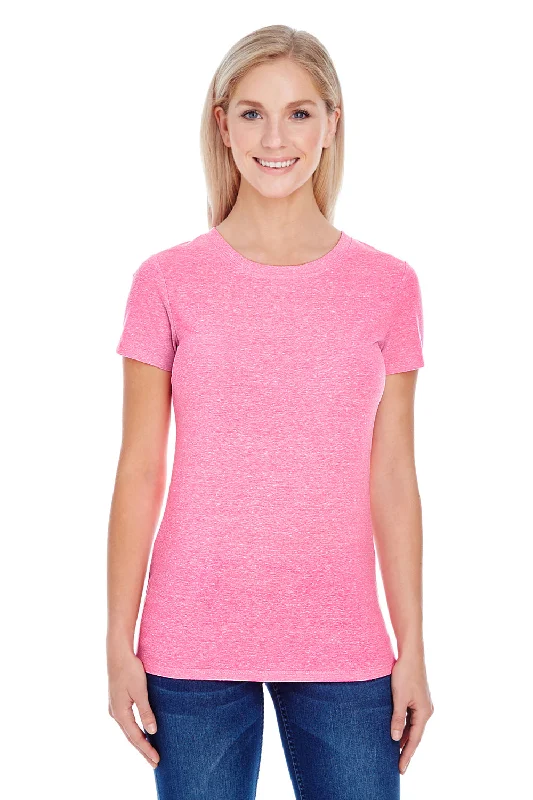 Threadfast Apparel Womens Short Sleeve Crewneck T-Shirt - Neon Pink