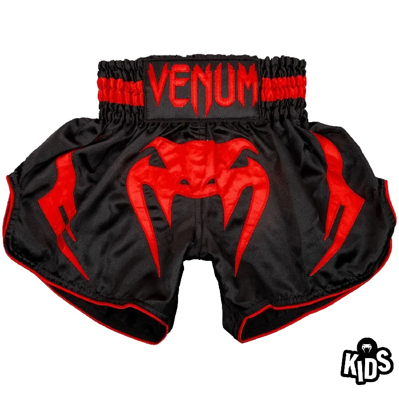 Venum Bangkok Inferno Kids Muay Thai Shorts - Black/Red